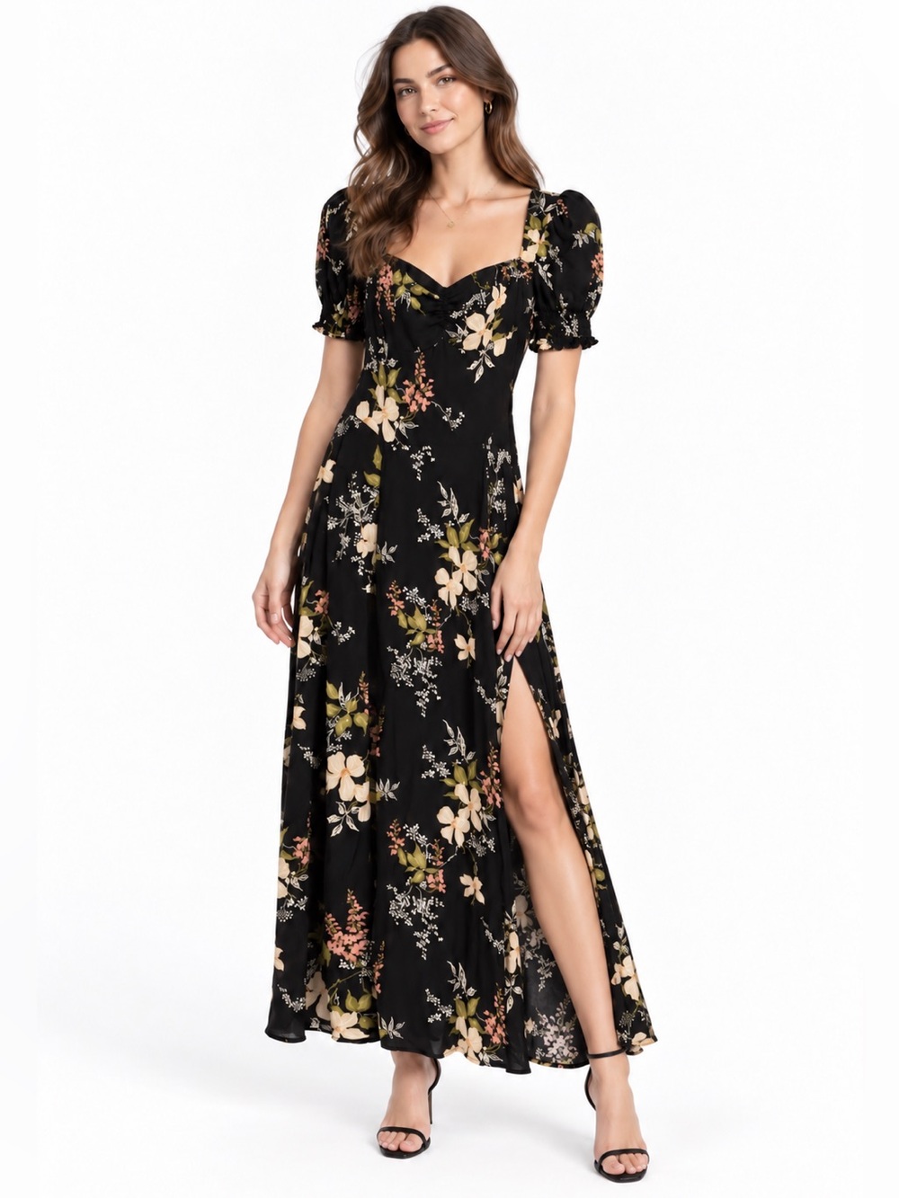 Reformation NEW Lacey Midi Dress Floral Puff Sleeve Size 2 Romantic Cottagecore